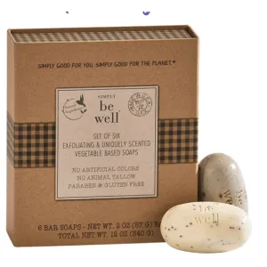 Bar Soap - Set of 6 - Be Well Vegetable Base Soaps - Exf3932