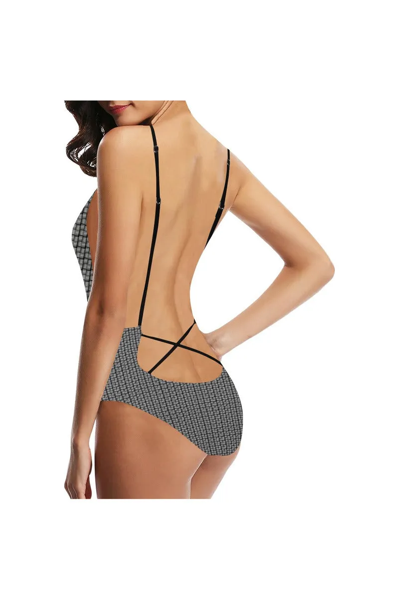 Brushes Sexy Lacing Backless One-Piece Swimsuit