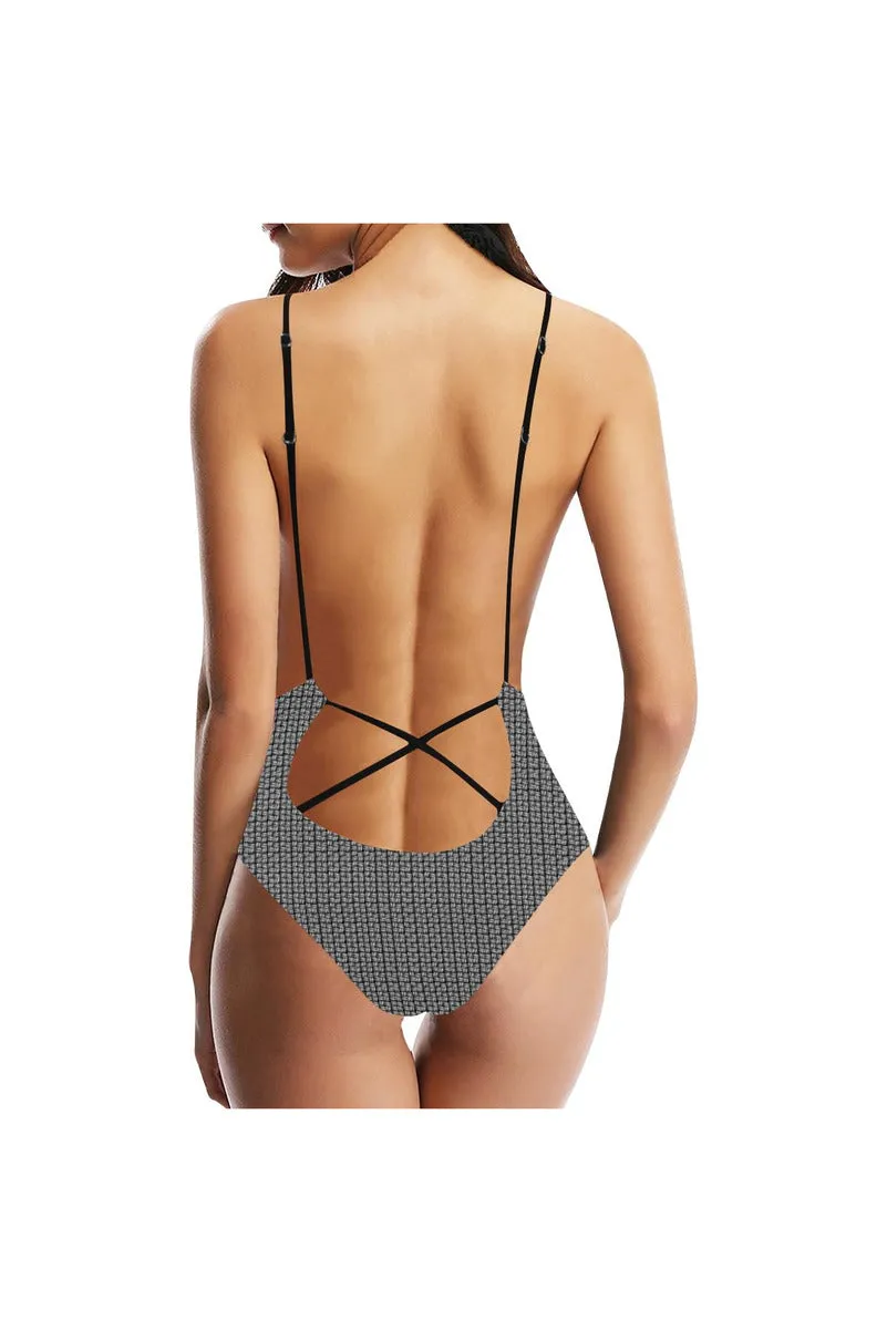 Brushes Sexy Lacing Backless One-Piece Swimsuit