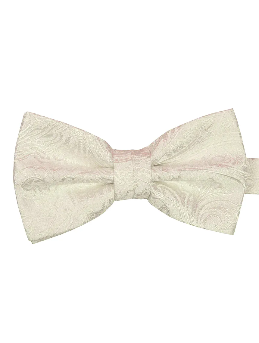 DCLIC Classic Paisley Bow Tie - White