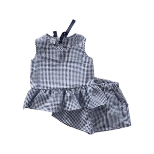 Girls Gingham Set - Blue