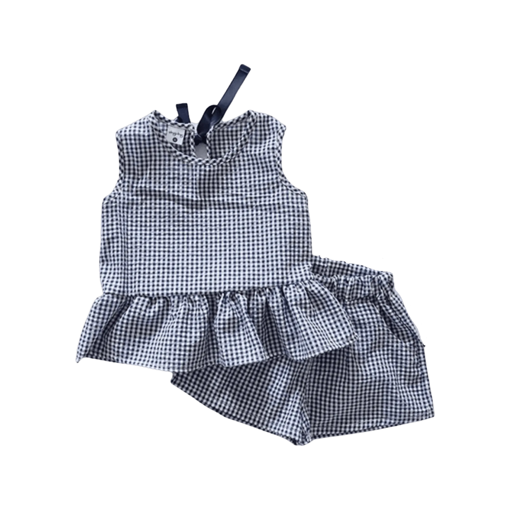 Girls Gingham Set - Blue