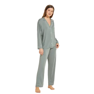 Gisele Long Pj Set- Willow Green