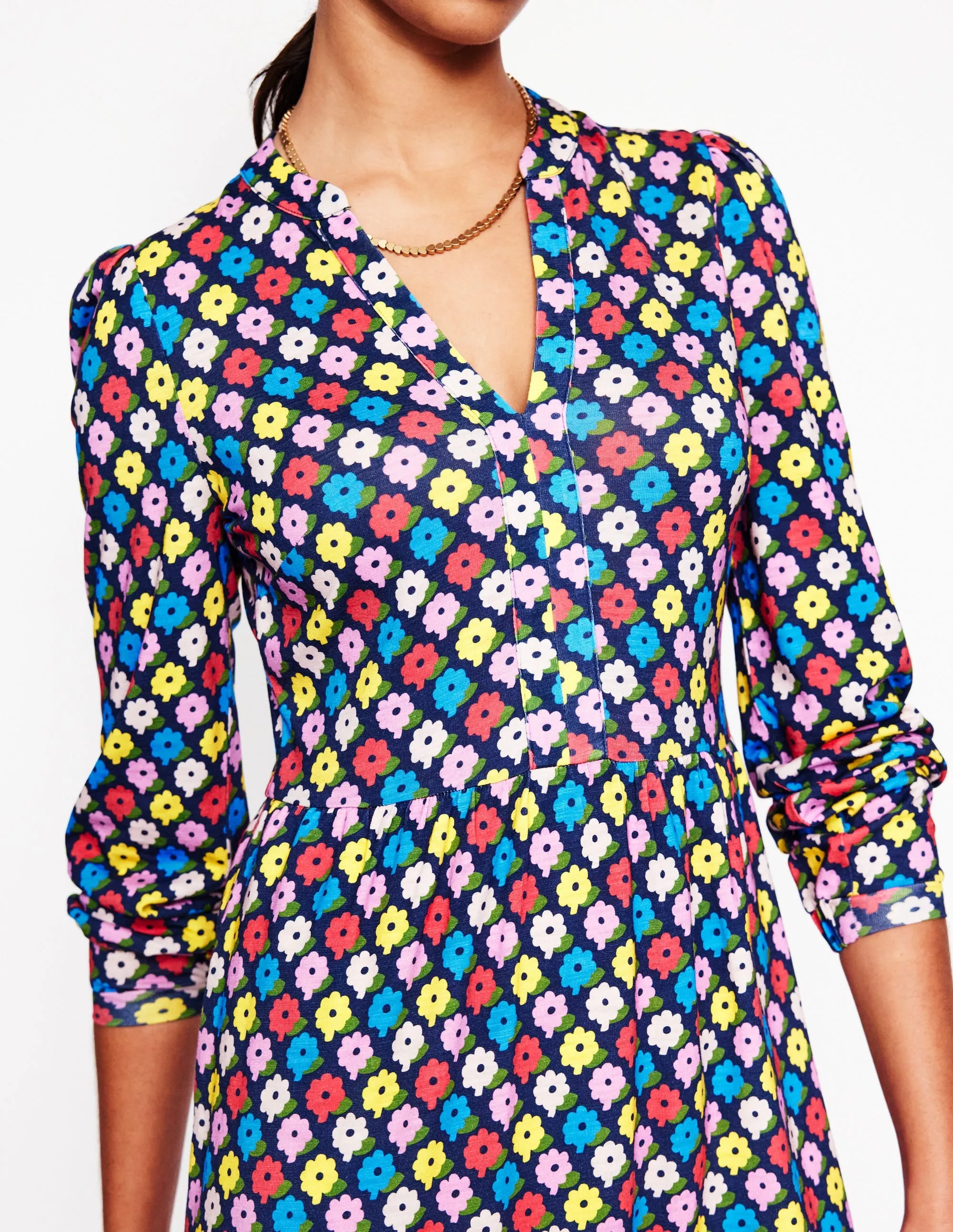 Naomi Relaxed Jersey Dress-Multi, Pop Daisy