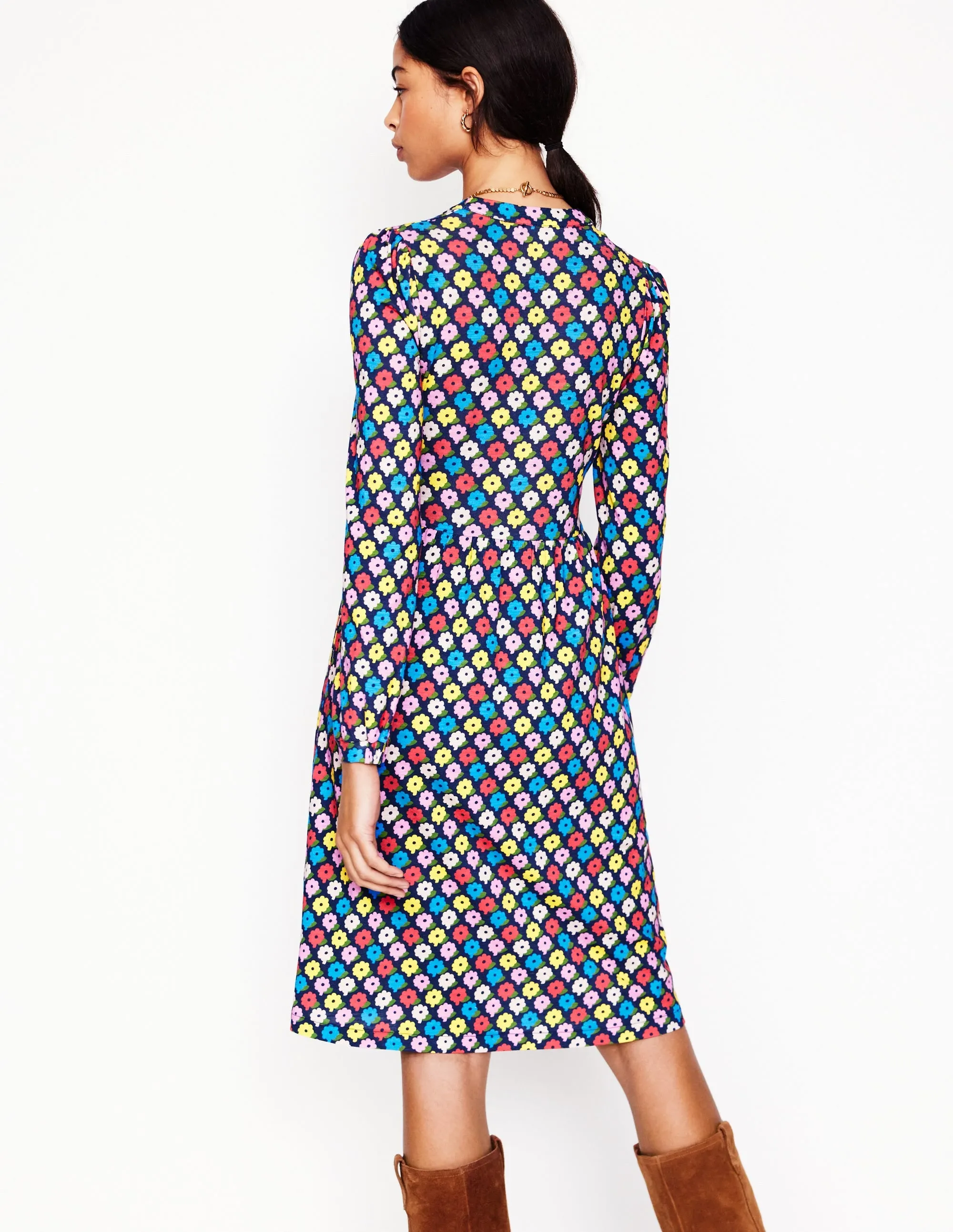Naomi Relaxed Jersey Dress-Multi, Pop Daisy