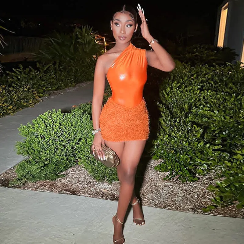 Tank Tops Bodysuit Mini Skirt Two Piece Sets Outfit