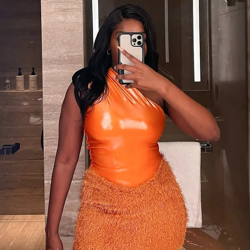 Tank Tops Bodysuit Mini Skirt Two Piece Sets Outfit