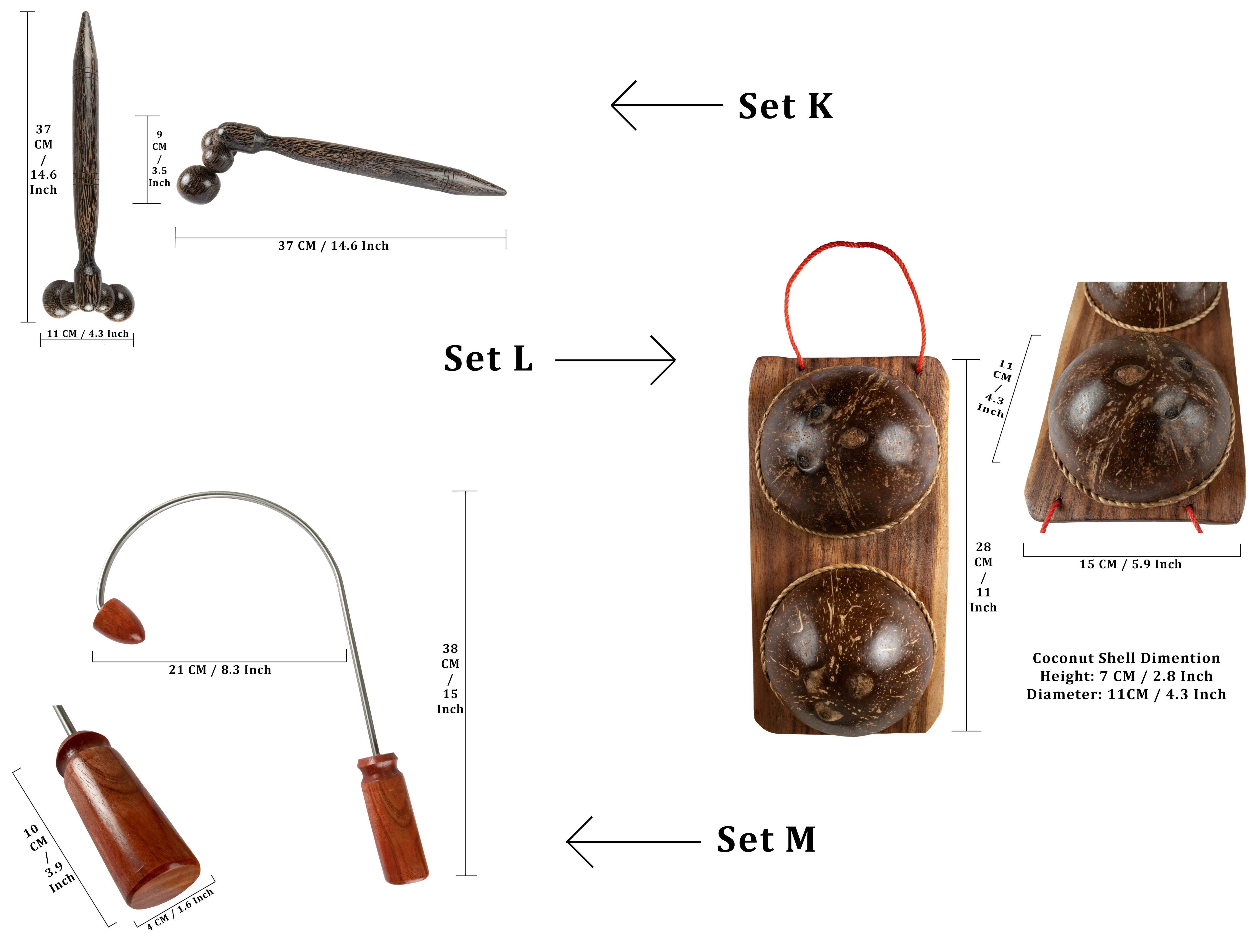 Versatile Wooden Manual Massage Tool Sets for professionals with ENGLISH Reflexology Charts - CCcollections