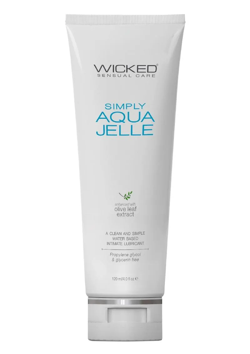 Wicked Simply Aqua Jelle Water Based Lubricant with Olive Leaf Extract
